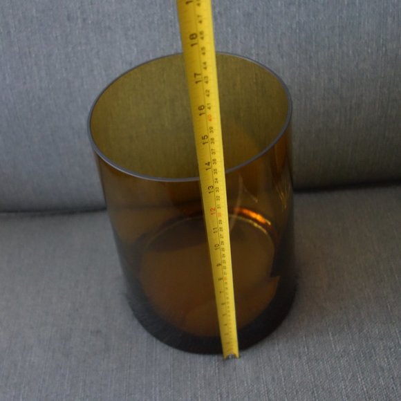 Amber Color Glass Cylinder Waste Basket - Picture 5 of 7